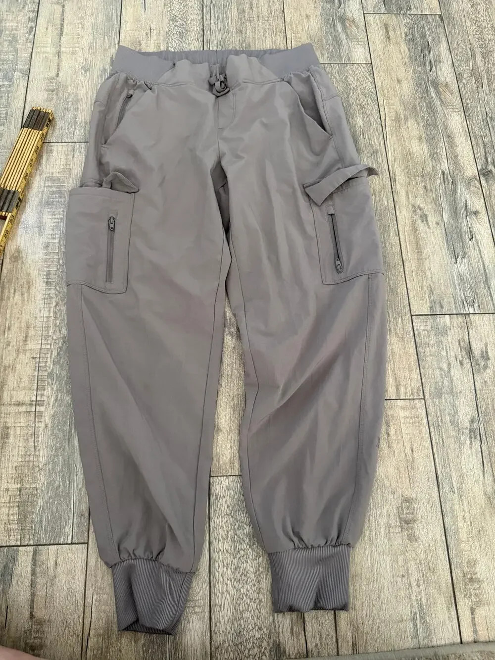 All In Motion Track Pants Size Small Gray Stretch Elastic Waistband Tapered Leg